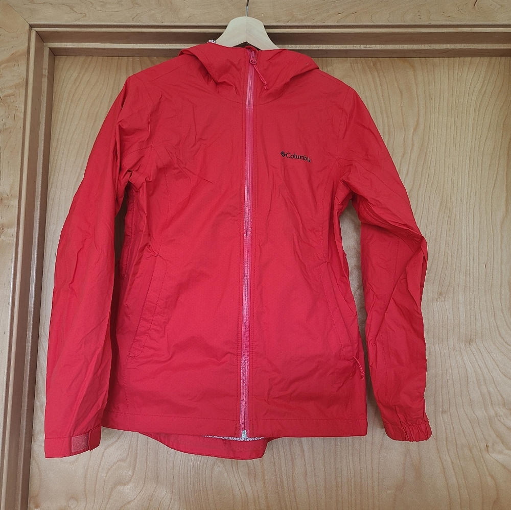Columbia Omni Tech Womens Waterproof, Breathable Rain Jacket, Red, Size S